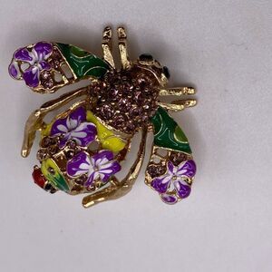 Joan Rivers Purple Orchid Bee Pin